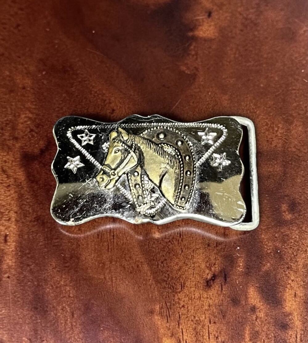 Belt Buckle Horse Horseshoe Vintage Cowboy Ranch Western Rancher